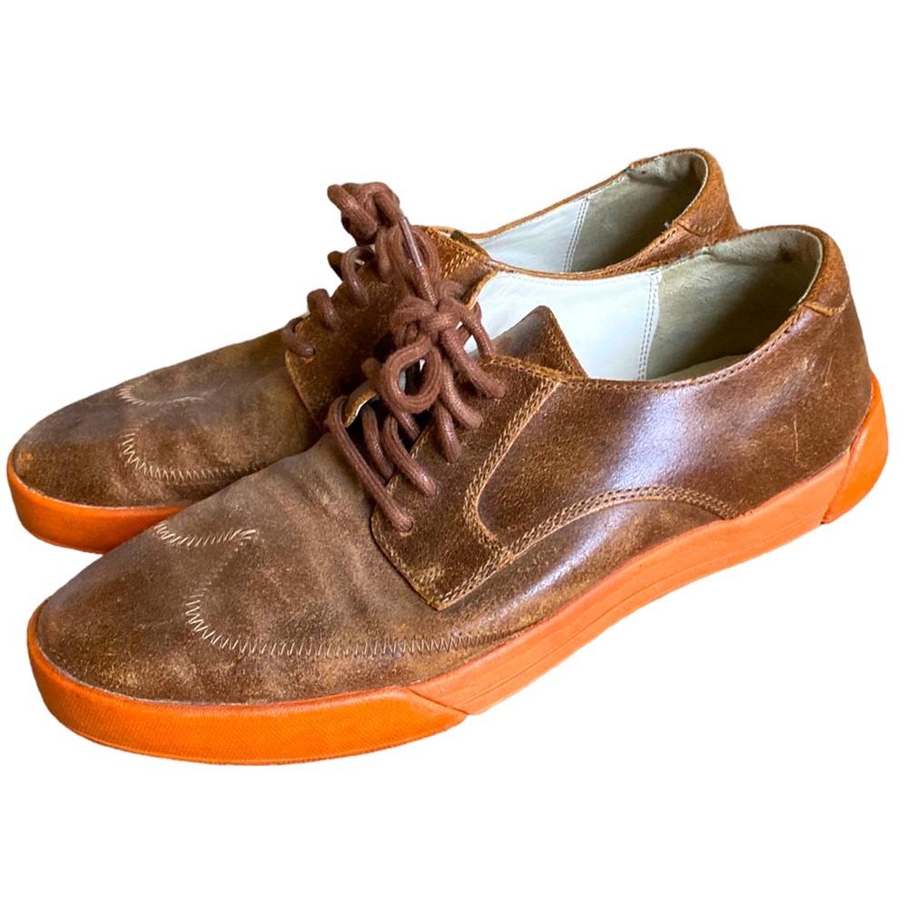 Cole Haan Tan/Light Brown Oxford Type Shoe With Wingtip Design And Nike Air Sole